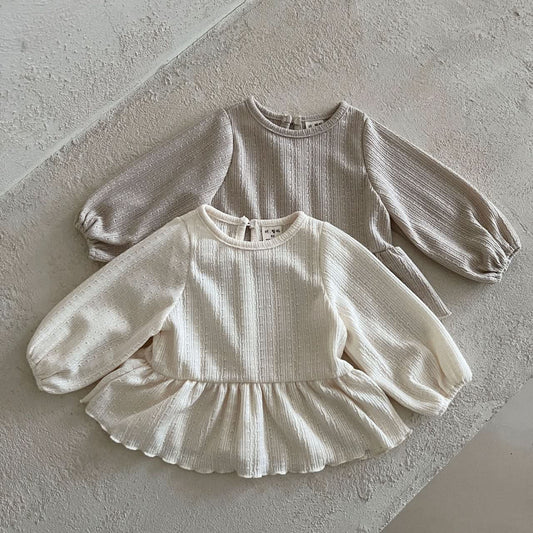 Kids Lala S25 Bubble Sleeve Ruffle Top (1-6y) - 2 Colors - AT NOON STORE