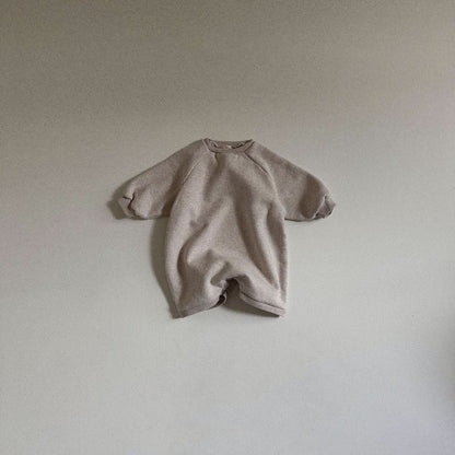 Baby Soft Brushed Cotton Jumpsuit (10-24m) - Oatmeal - AT NOON STORE