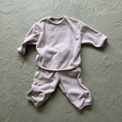 Toddler W25 Terry Cloth Curved Hem Long Sleeve Top and Jogger Pants (2-7y) - 2 Colors