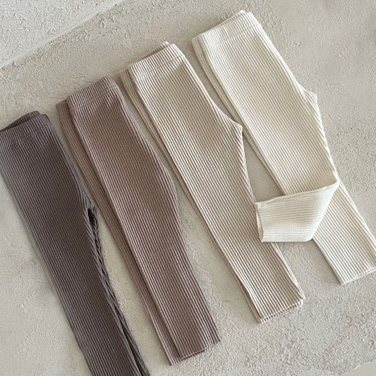 Kids Lala Soft Cotton Ribbed Leggings (1-6yrs) - 4 Colors