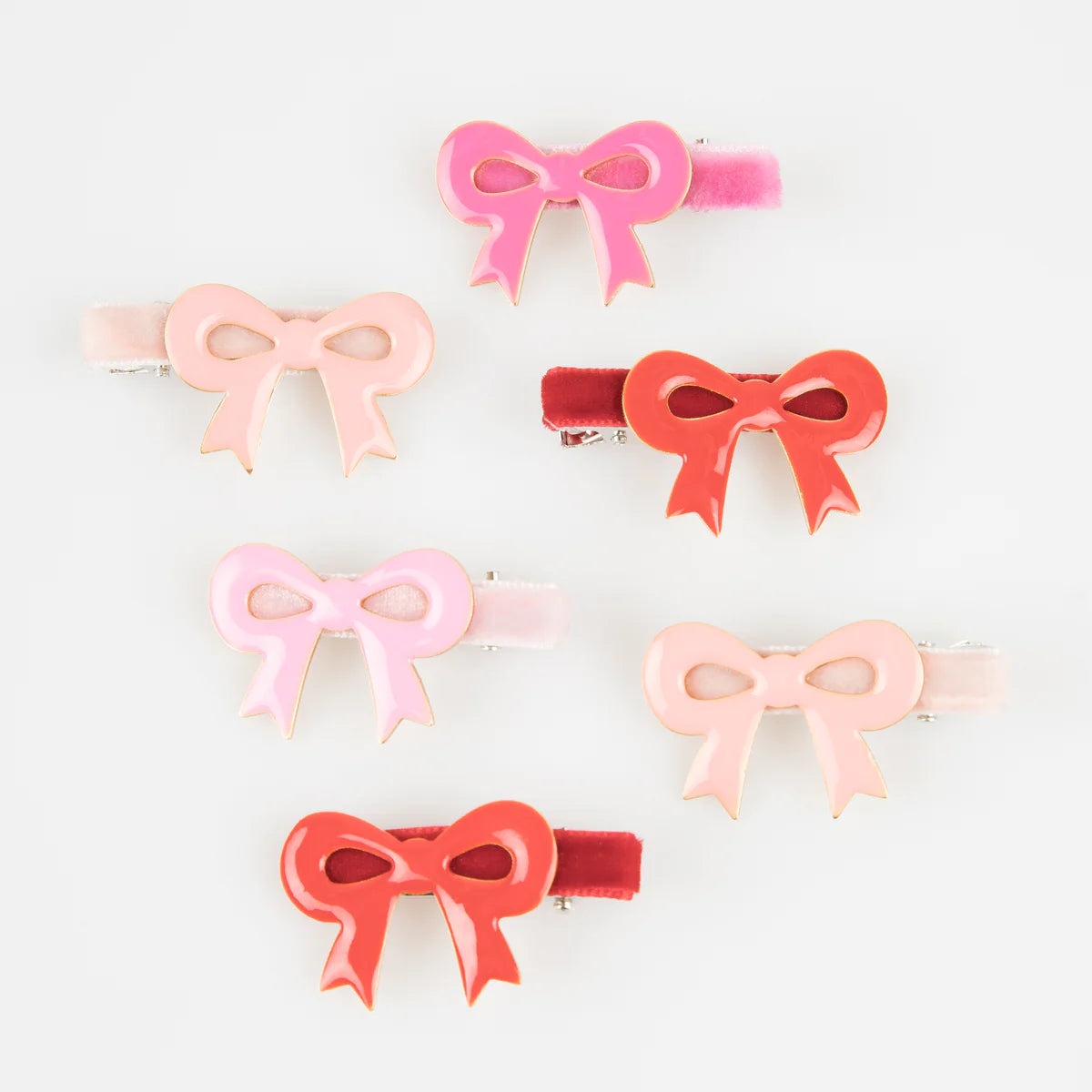 MeriMeri Valentine's Bow Hair Clips Set (6pk)