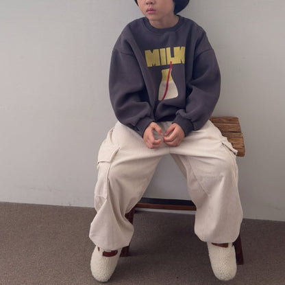 Toddler W25 Milk Print Long Sleeve Sweatshirt (3-8y) - 2 Colors