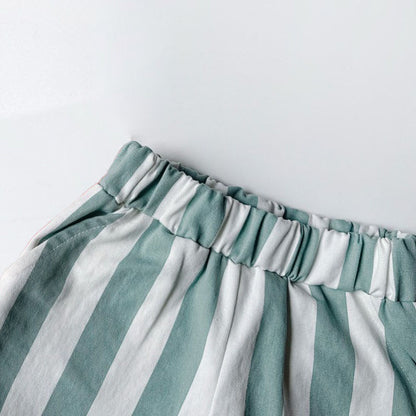 Kids SS25 Striped Shorts (2-7y) - Mint - AT NOON STORE