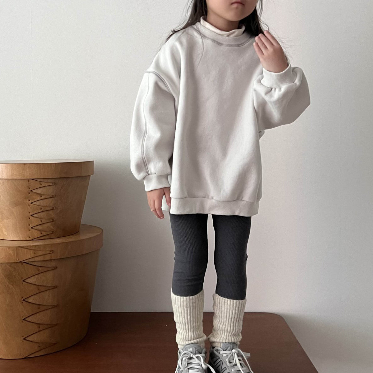 Kids W24 Stitch Detail Loose Fit Sweatshirt (1-7y) - Ivory