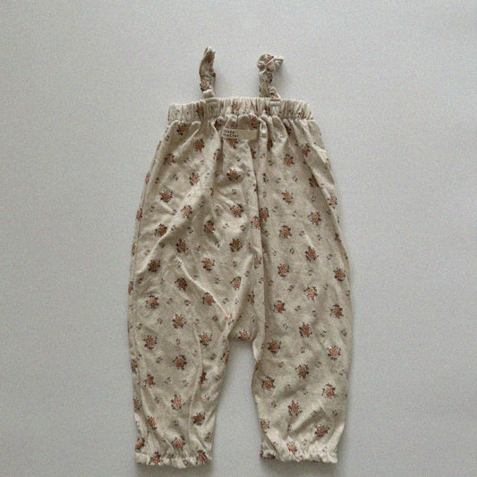 Baby/Toddler Aosta Elastic Strap Linen Overalls (2-5y)- Floral - AT NOON STORE