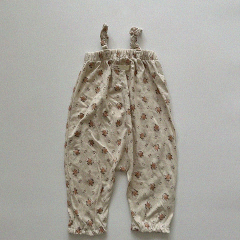 Baby/Toddler Aosta Elastic Strap Linen Overalls (2-5y)- Floral