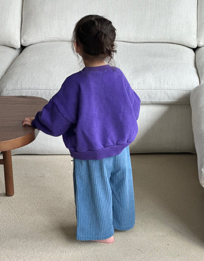 Kids W26 Fuzzy Rib Pocket Pull-On Pants (10m-8y) - Sky Blue