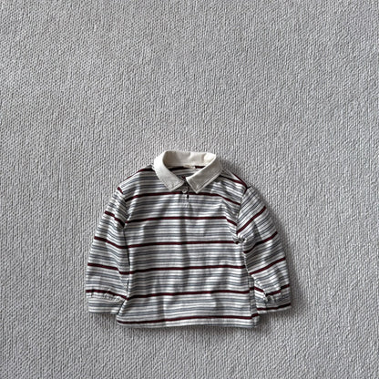 Toddler Bella F25 Collared Stripe Long Sleeve Top (1-6y) - 2 Colors