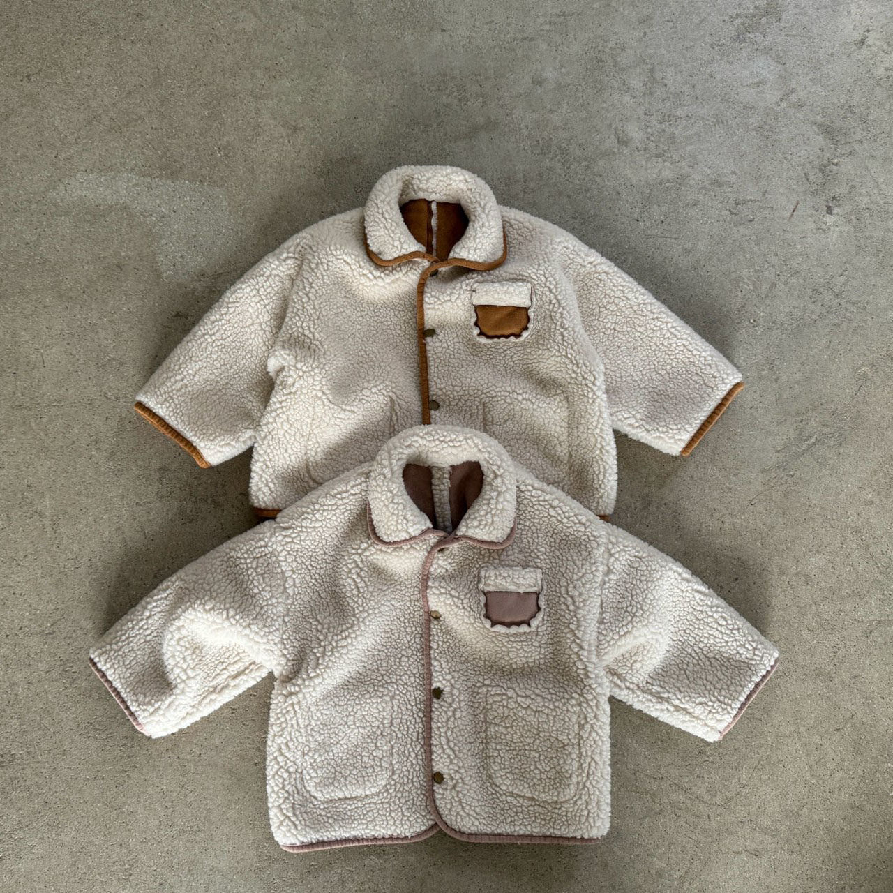 Kids Reversible Faux Suede Shearling Jacket (1-7y) - 2 Colors