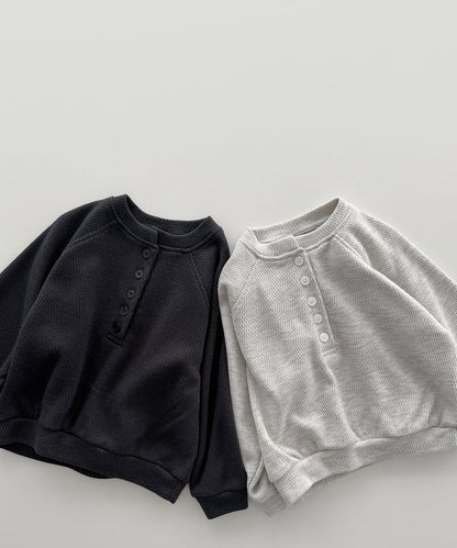 Toddler F26 Textured Henley Sweatshirt (12m-9y) - 2 Colors