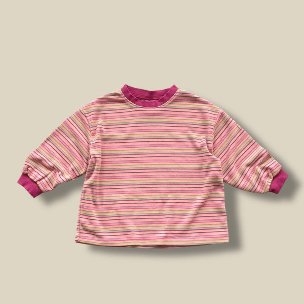Toddler W25 Multi Color Stripe Long Sleeve Top (3-7y) - 2 Colors