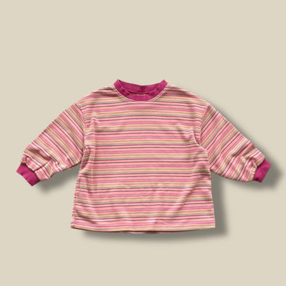 Toddler W25 Multi Color Stripe Long Sleeve Top (3-7y) - 2 Colors