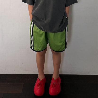 Toddler SS26 Side Line Shorts (3-7y) - Light Green - AT NOON STORE