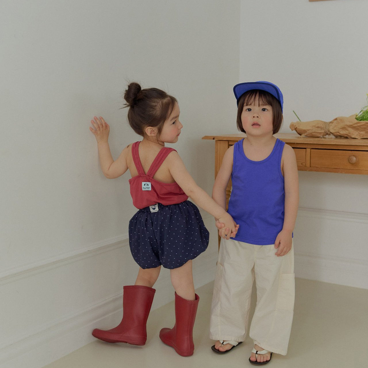 Toddler SS26 Polka Dot Balloon Shorts (2-7y) -Navy - AT NOON STORE