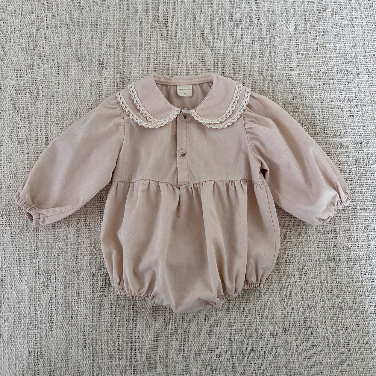 Baby Lace Collar Long Sleeve Romper (3-18m) - Pink - AT NOON STORE