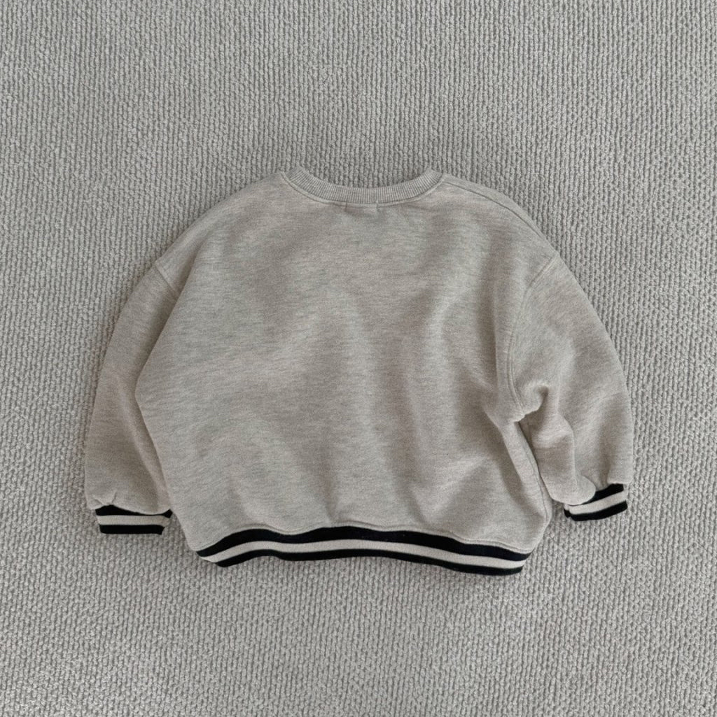 Toddler Bella W24 Stripe Rib Trim Hem and Cuff Sweatshirt (1-6y) - 2 Colors