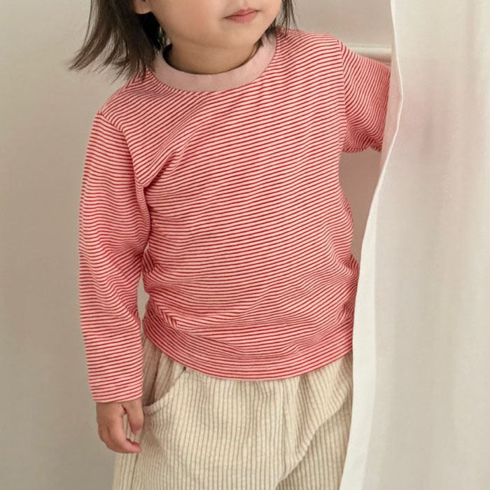Kids W26 Cozy Stripe Long Sleeve Top (18m-10y) - 2 Colors