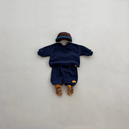 Toddler FW26 Fleece Long Sleeve Top and Stitch Detail Jogger Pants Sets (4m-6y) - 3 Colors