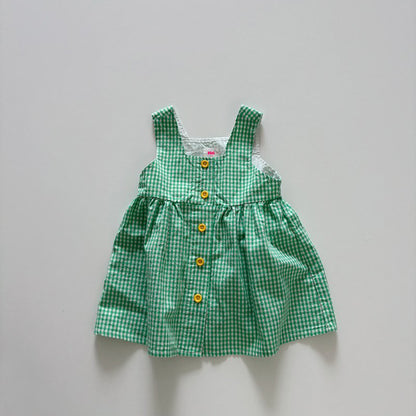Toddler SP26 Gingham Front Button Sleeveless Dress (1-6y) - 2 Colors - AT NOON STORE