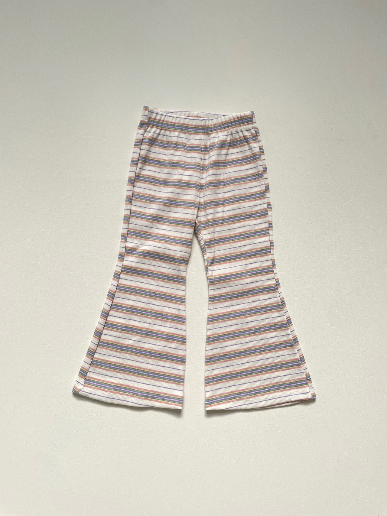 Toddler Multi Stripe Cami and Flare Pants Set (16m-6y) - Ivory+Lilac - AT NOON STORE