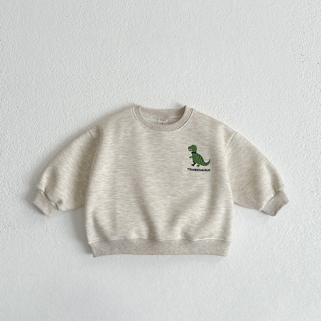 Toddler W24 Dinosaur Embroidery Sweatshirt (1-7y) - 3 Colors