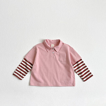 Toddler F26 Collared Layered Long Sleeve Top (2-8y) - 2 Colors