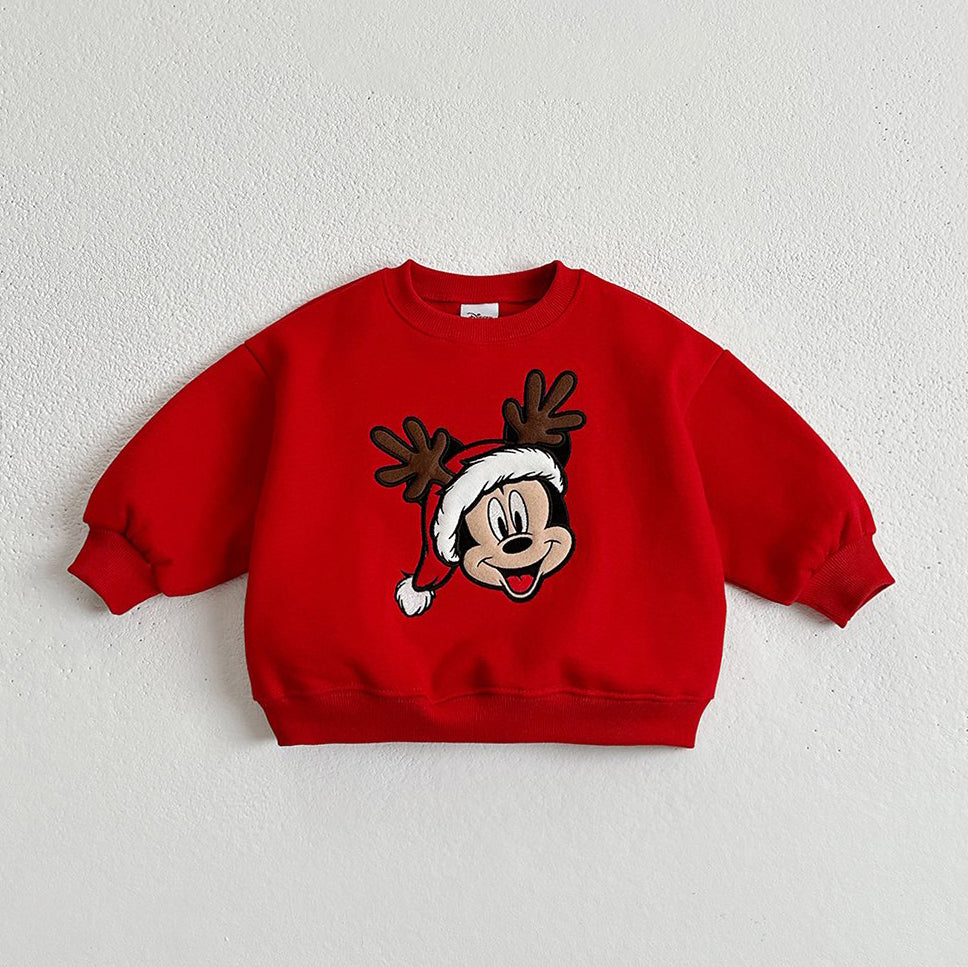 [Pre-Order] Toddler W24 Disney Embroidery Holiday Sweatshirt (1-10y) - 3 Colors