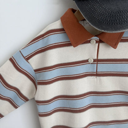 Toddler F26 Stripe Collared Long Sleeve Top (2-8y) - 2 Colors
