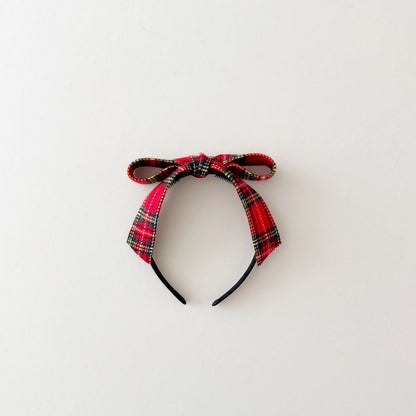 Kids W25 Holiday Plaid Bow Headband - 2 Colors