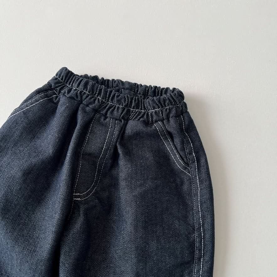 Toddler S25 Stitch Detail Denim Pull On Pants (1-6y) - Denim - AT NOON STORE