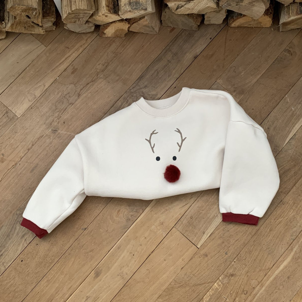 Toddler W24 Brushed Cotton Reindeer Sweatshirt (3-8y)- 2 Colors