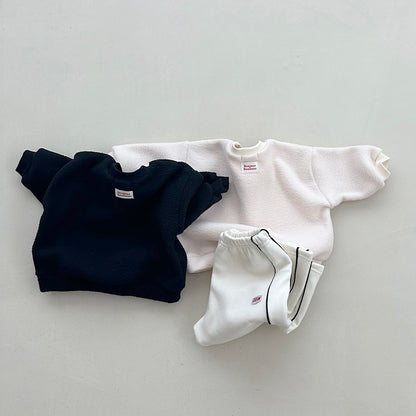 Toddler W25 'Bonjour Bonheur' Fleece Long Sleeve Sweatshirt (4m-6y) - 2 Colors