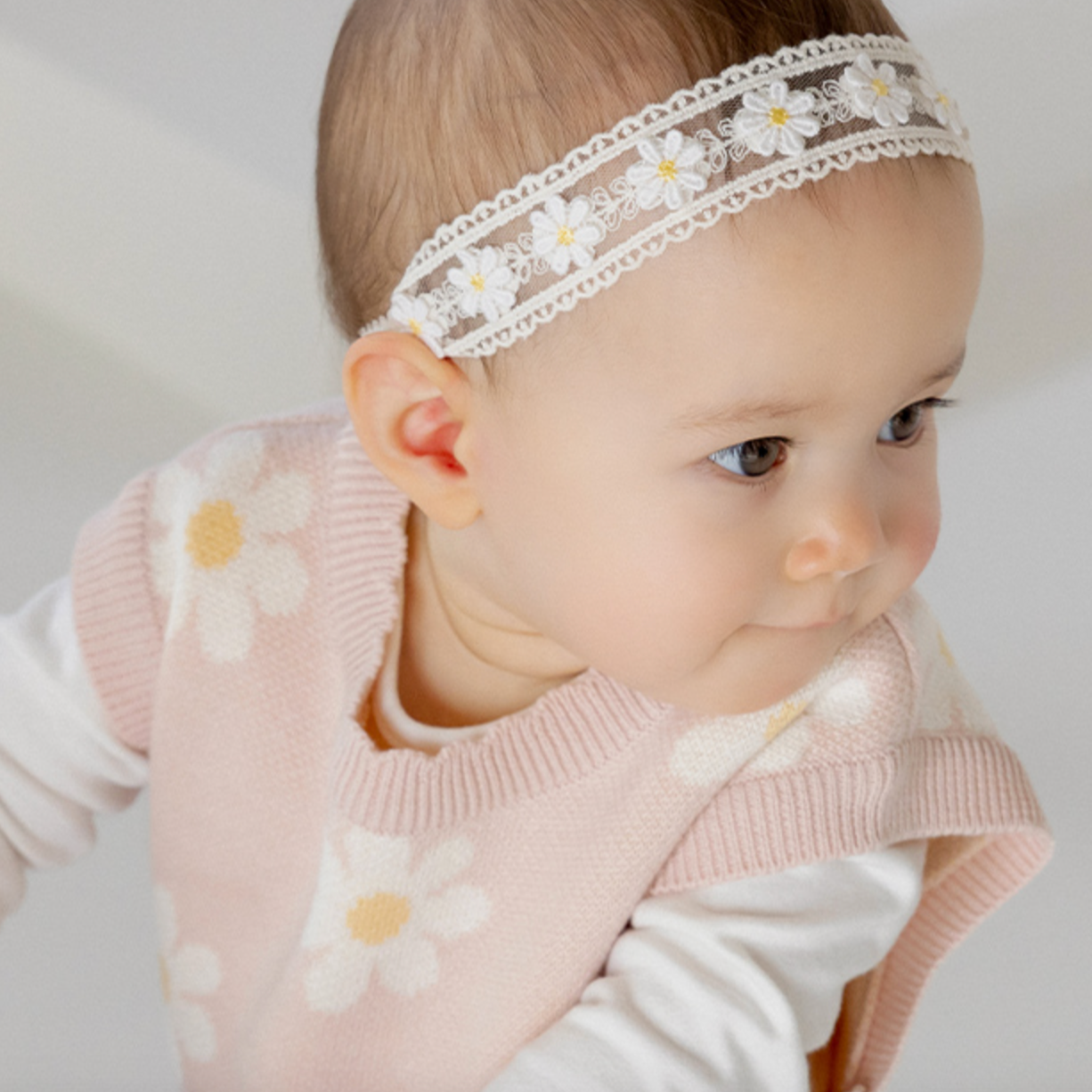 Baby Daisy Mesh Lace Headband (3-18m) - AT NOON STORE