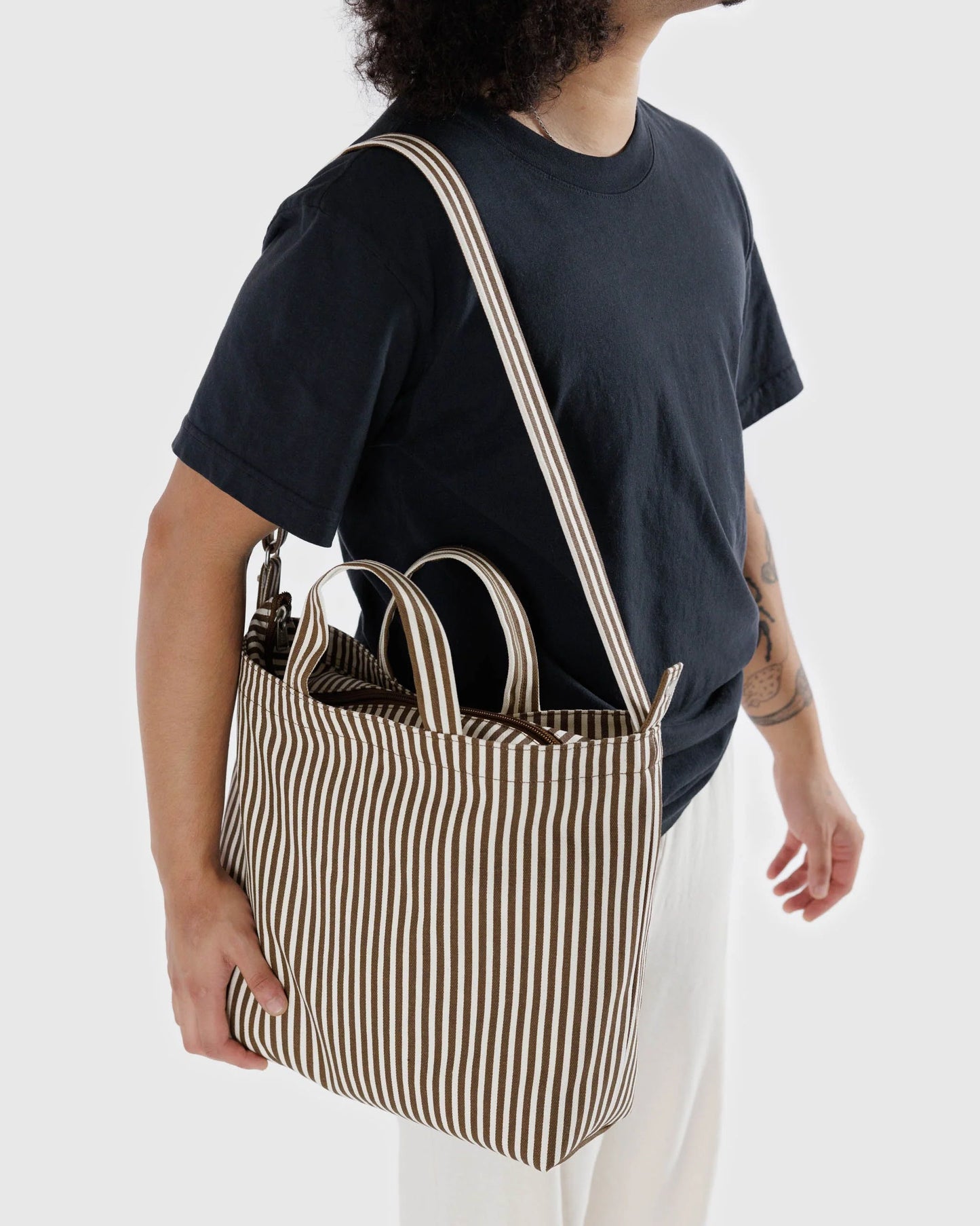 Baggu Horizontal Zip Duck Bag - Brown Stripe - AT NOON STORE