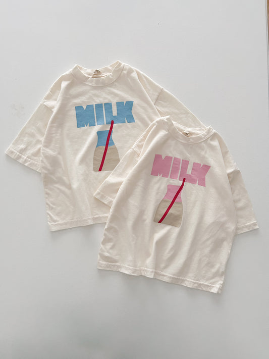Toddler MILK Oversized Short Sleeve Top (2-8y) - 2 Colors - AT NOON STORE