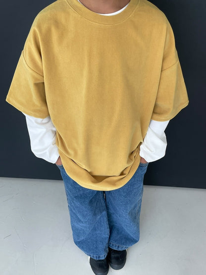 Toddler F25 Velvet Short Sleeve Loose Fit Top (2-7y) - 3 Colors