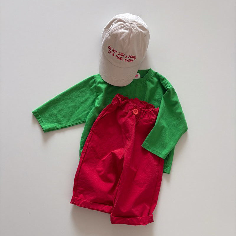 Toddler SP26 Basic Long Sleeve Loose Fit Top  (1-6y) - Green - AT NOON STORE