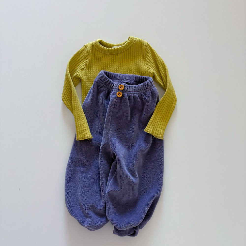 Toddler F26 Button Front Velour Jogger Pants  (1-6y) - 4 Colors