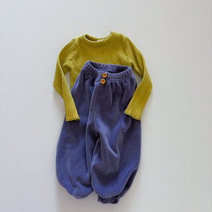 Toddler F26 Button Front Velour Jogger Pants  (1-6y) - 4 Colors