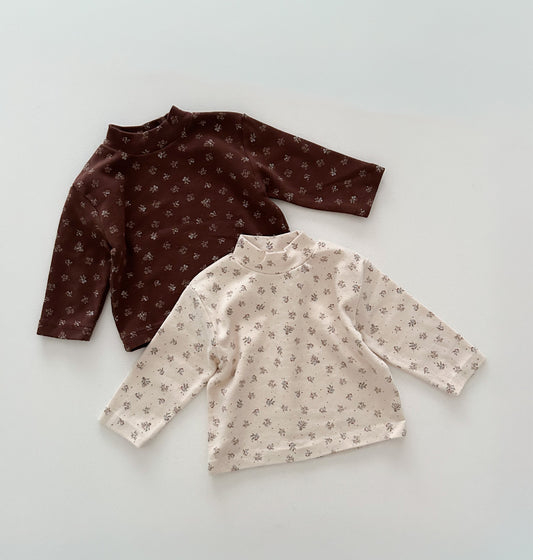 Toddler W25 Floral Mock Neck Long Sleeve Top (1-7y) - 2 Colors