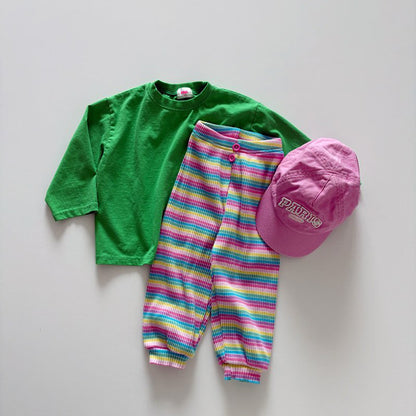 Toddler SP26 Basic Long Sleeve Loose Fit Top  (1-6y) - Green - AT NOON STORE