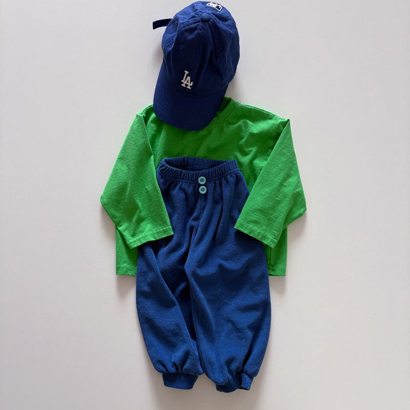 Toddler SP26 Basic Long Sleeve Loose Fit Top  (1-6y) - Green - AT NOON STORE