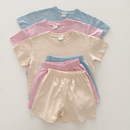 Kids T-Shirt and Shorts Set (6m-7y) - 3 Colors - AT NOON STORE