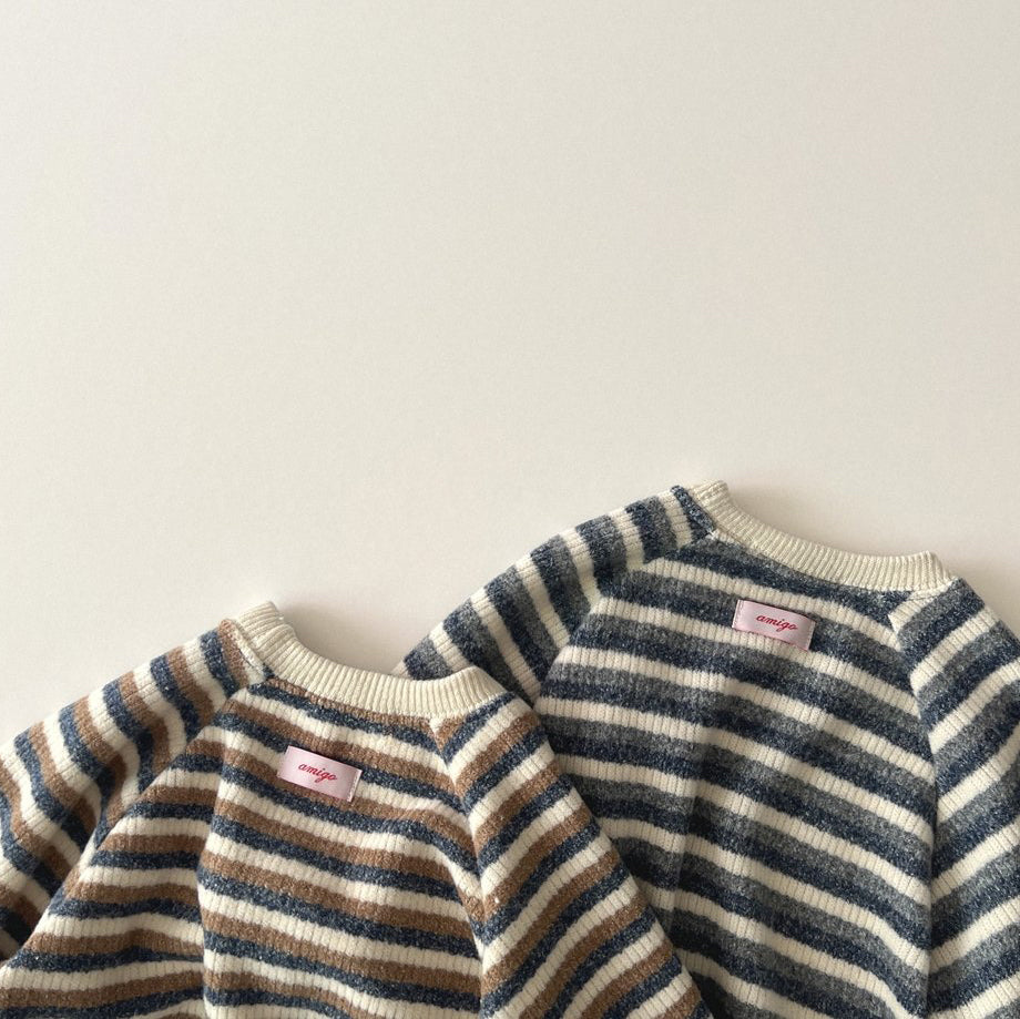 Toddler W25 Stripe Ribbed Knit Sweatshirt (1-6y) - 2 Colors
