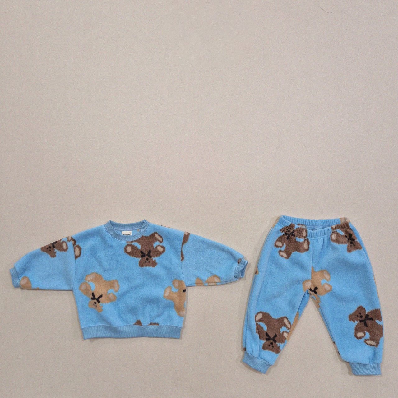 Kids Soy W24 Warm Fleece Teddy Bear Sweatshirt and Jogger Pants Set (1-6y) - 3 Colors