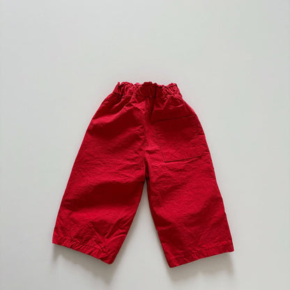Toddler SP26 Frill Waist Pull-On Pants  (1-6y) - Red - AT NOON STORE