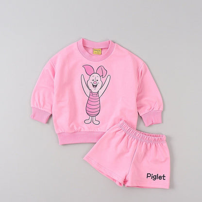 Toddler Disney Pooh Friends Sweatshirt and Shorts Set (2-8y) - 4 Colors - AT NOON STORE