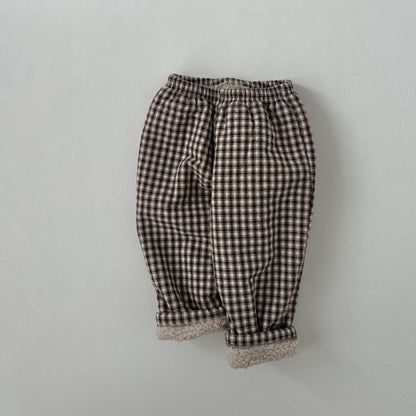 Toddler Land W25 Sherpa Pocket Plaid Pull-On Pants (1-6y) - 2 Colors