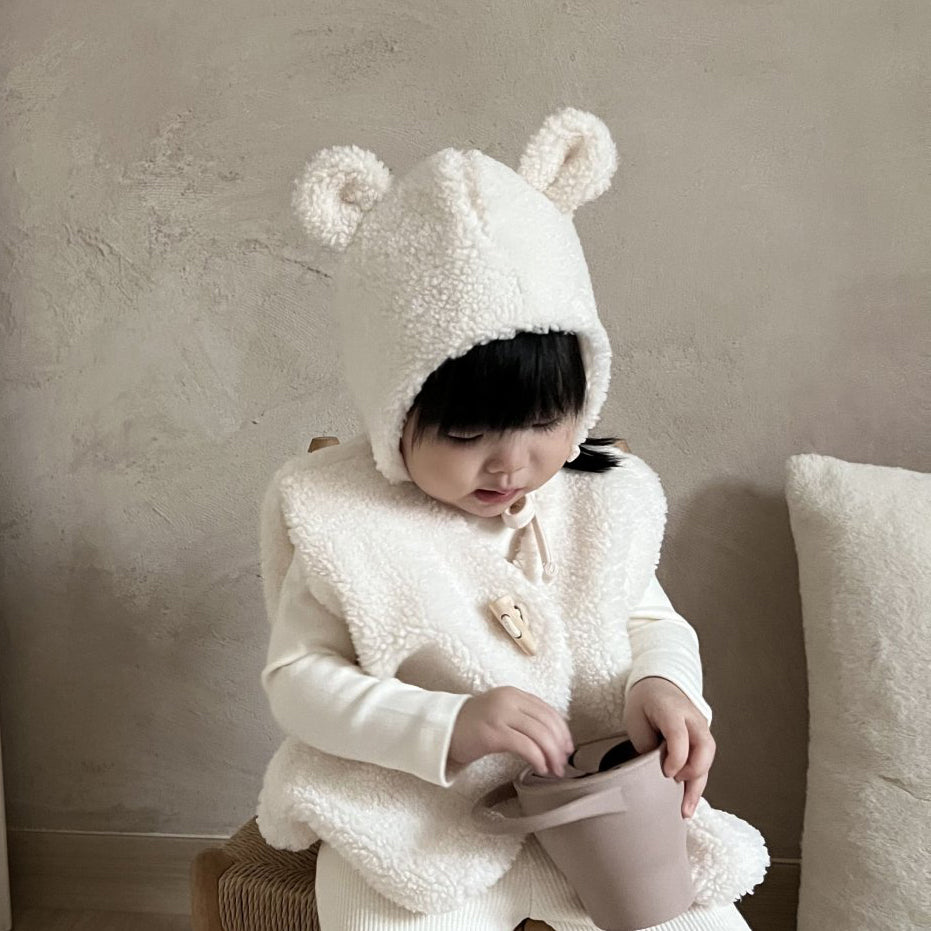 Baby W24 Sherpa Bear Hat (6-18m) - Ivory