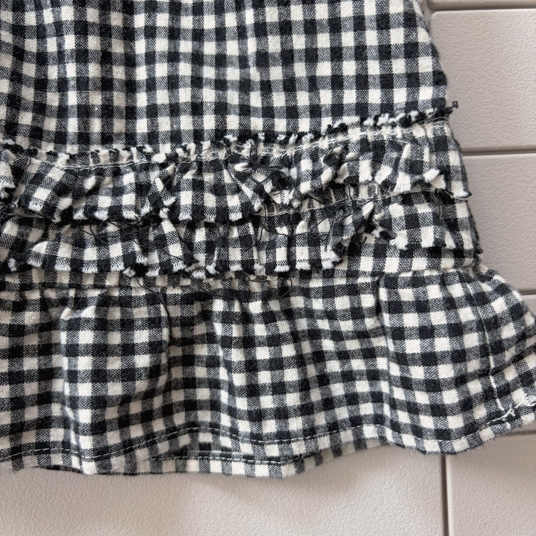 Baby/Toddler Bella F26 Gingham Tie Back Ruffle Dress (1-6y) - Black